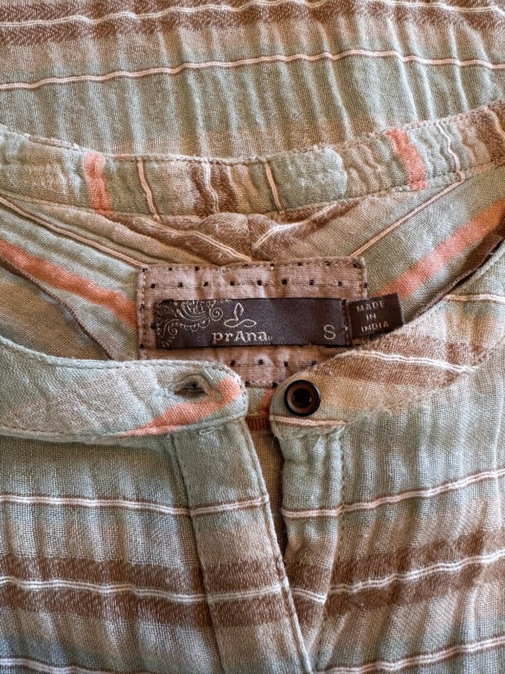 Prana Organic Cotton Shirt Dress | Small | Button Front Casual Coastal | A-1823 - Picture 13 of 15